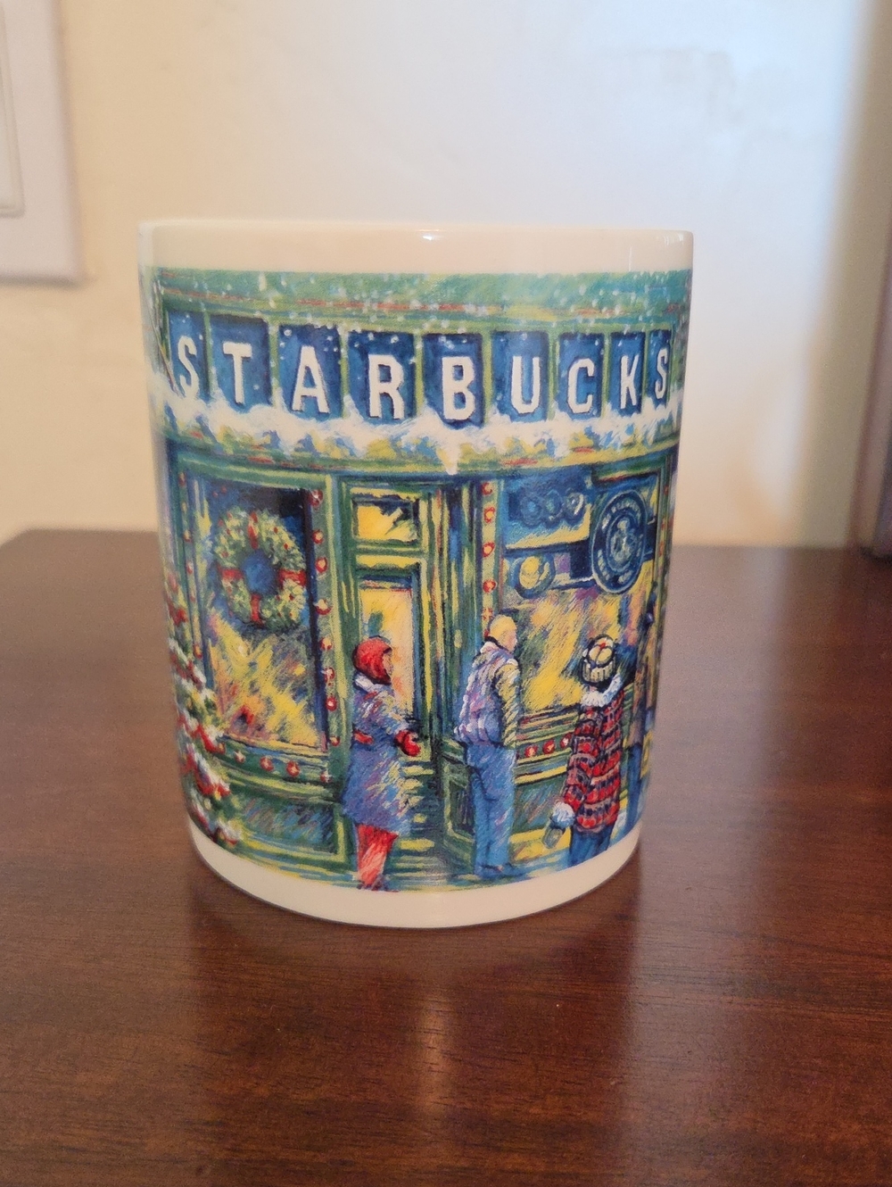 Starbucks Green and Blue Holiday Storefront Ceramic Mug